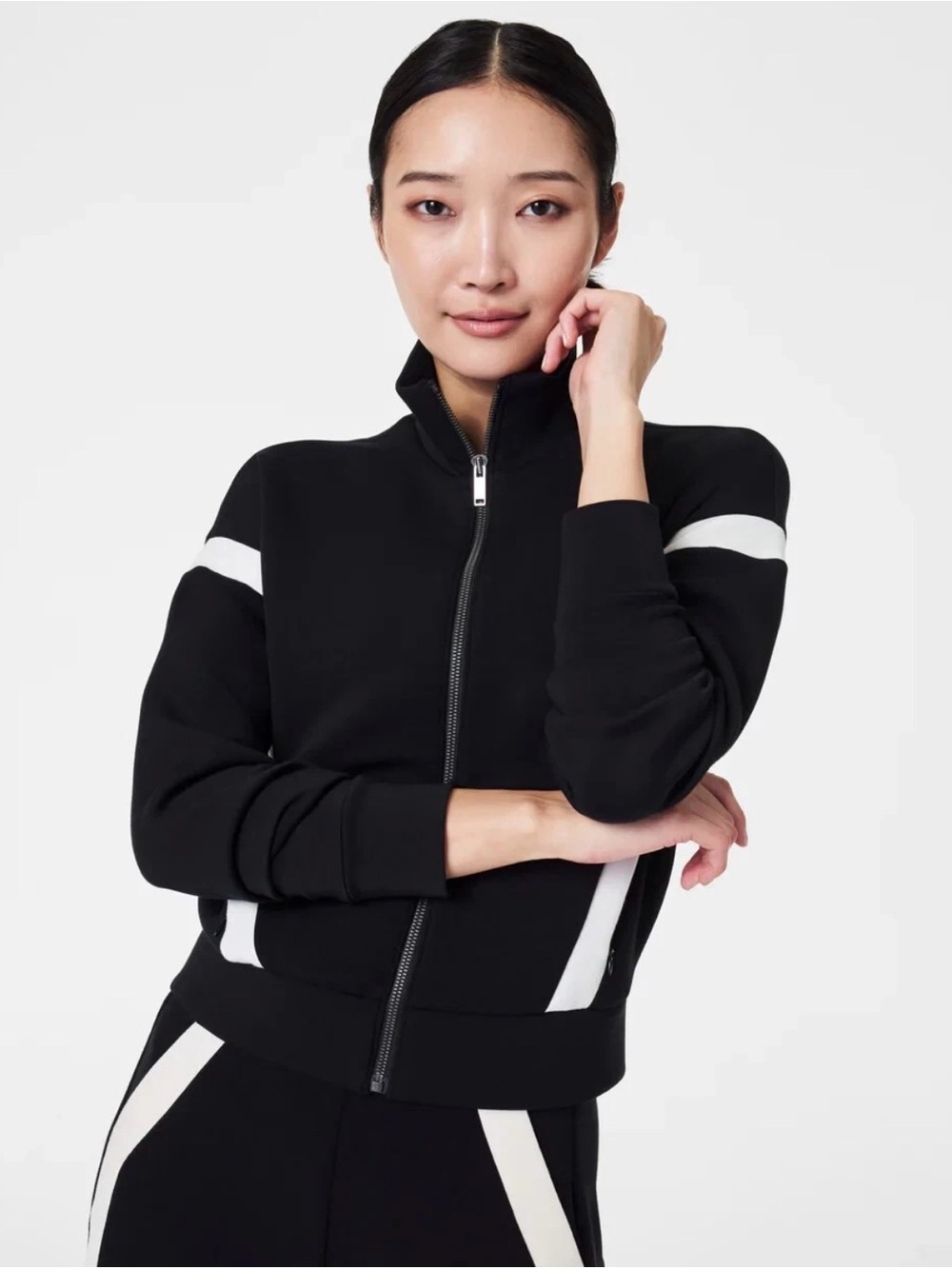 SPANX AirEssentials Striped Track Jacket XS